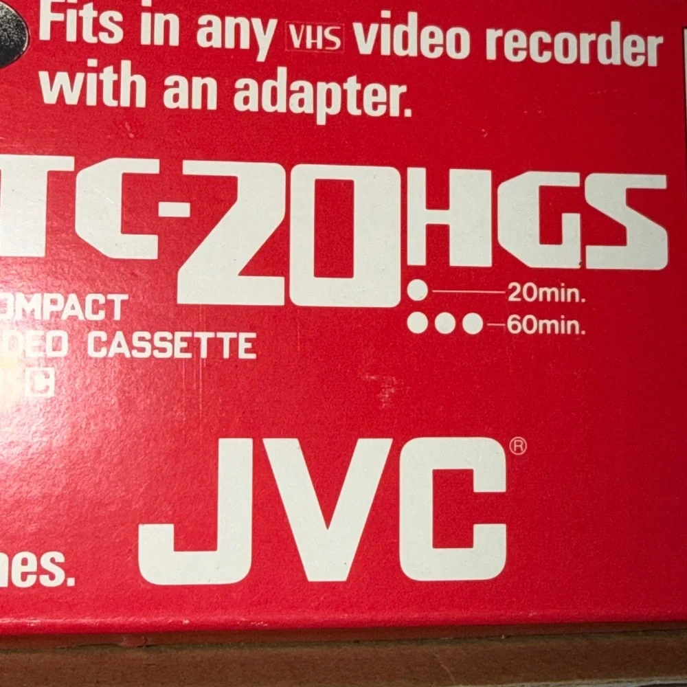 JVC Silver and Blue VHS-C Video Cassette